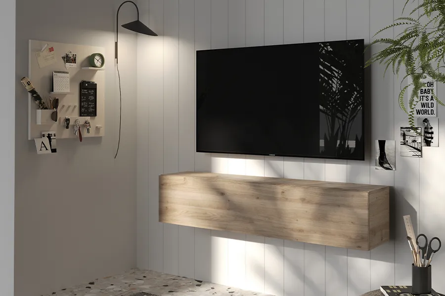 Zwevend tv-meubel Infinity - houtlook 
