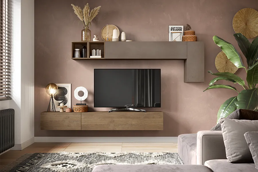 Zwevend tv-meubel Infinity - warm industrial 1