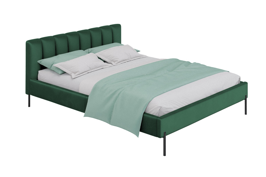 Bed Milaan - groen - velvet (180x200) 2