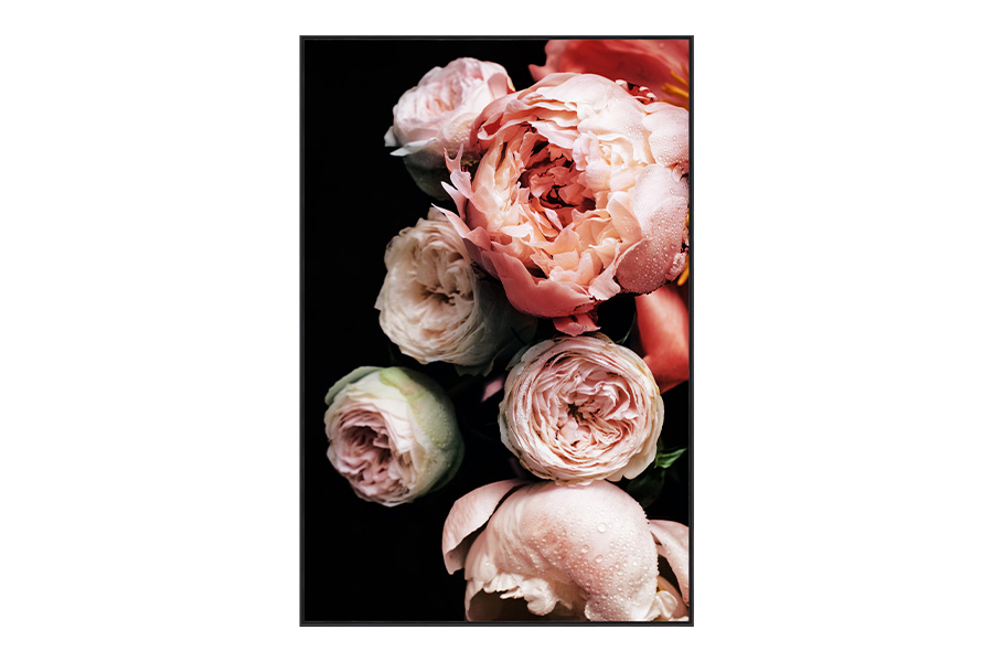 Schilderij bloemen - roze 1