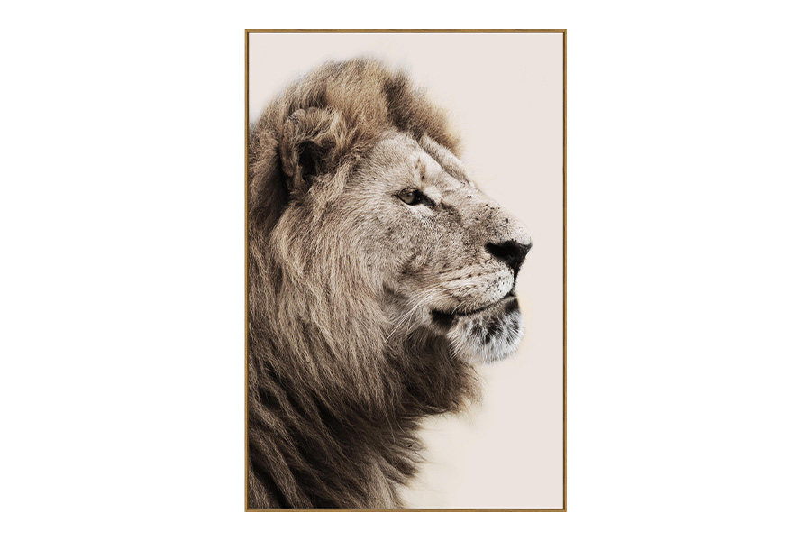 Schilderij leeuw - beige 1