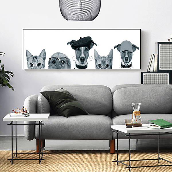 Schilderij honden en katten (120x140) 2